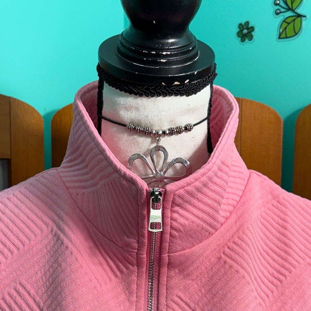 Double Take Elegant Pink Ruffled Women's Sweatshirt top - Picture 5 of 13